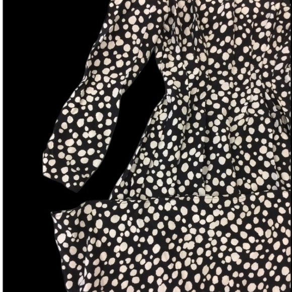 ZARA BLACK & WHITE POLKADOT SPOTTED PRINTED ELASTIC WAIST MIDI DRESS $69.90 - Picture 5 of 13